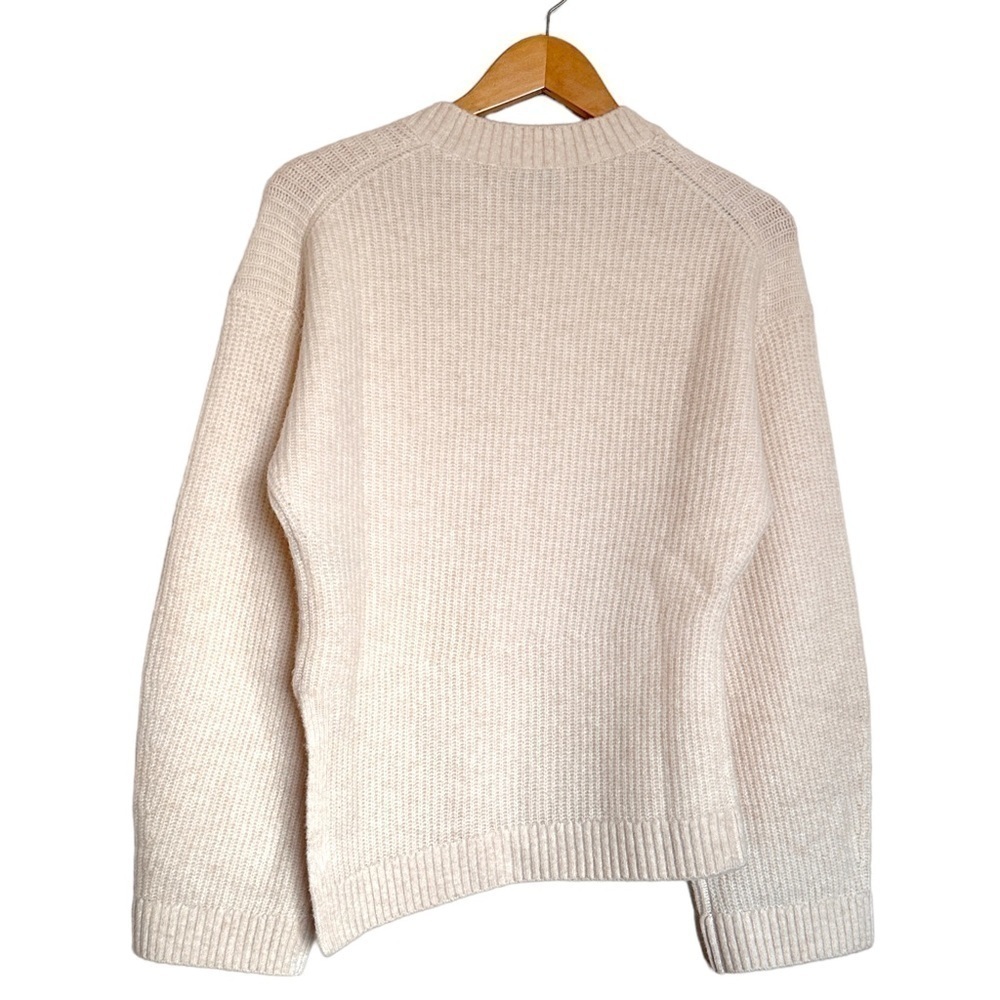 NWOT & Other Stories Asymmetric Hem Ribbed Wool Sweater in Ivory S - Picture 8 of 9